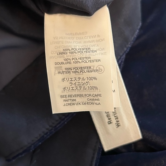 J. CREW Blue Ruffle Hem Velvet Sleeveless Cocktail Dress Women’s SZ 0 Blue NEW - Picture 9 of 10